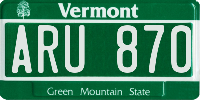 VT license plate ARU870