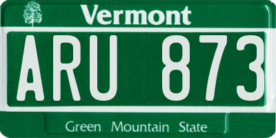 VT license plate ARU873
