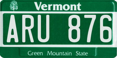 VT license plate ARU876