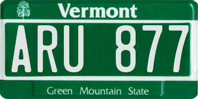 VT license plate ARU877