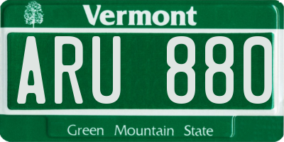 VT license plate ARU880