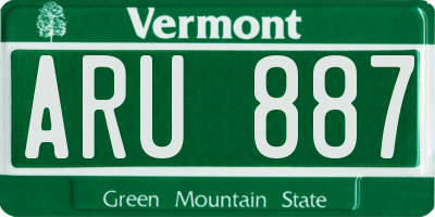 VT license plate ARU887