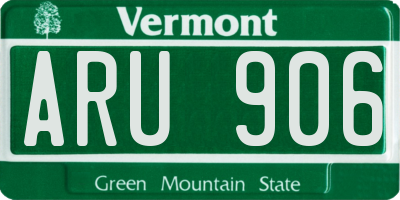 VT license plate ARU906