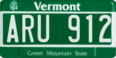 VT license plate ARU912