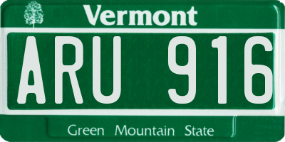 VT license plate ARU916