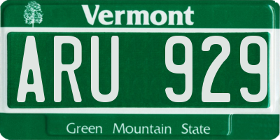 VT license plate ARU929