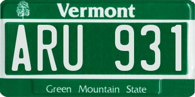 VT license plate ARU931