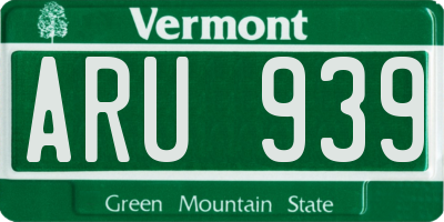 VT license plate ARU939