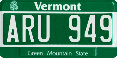 VT license plate ARU949