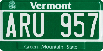 VT license plate ARU957