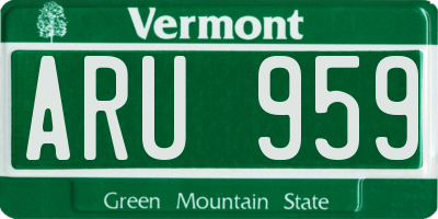 VT license plate ARU959