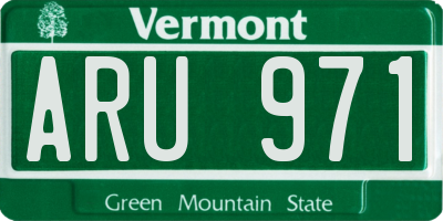 VT license plate ARU971