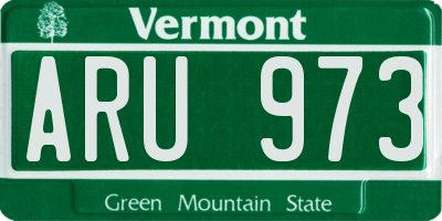 VT license plate ARU973