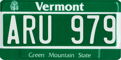 VT license plate ARU979