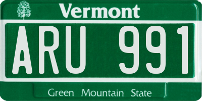 VT license plate ARU991