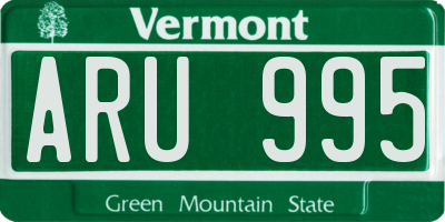 VT license plate ARU995