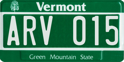 VT license plate ARV015