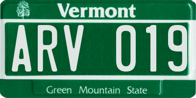 VT license plate ARV019