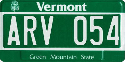 VT license plate ARV054