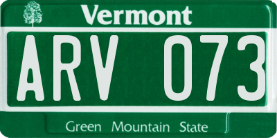 VT license plate ARV073