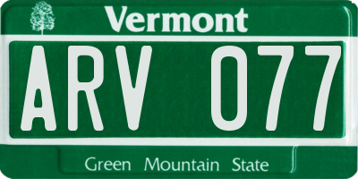 VT license plate ARV077