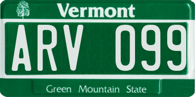 VT license plate ARV099