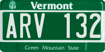 VT license plate ARV132