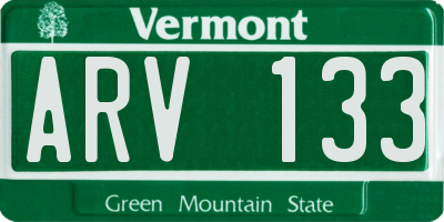 VT license plate ARV133