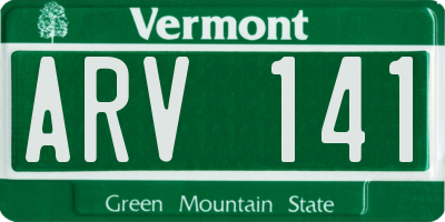 VT license plate ARV141