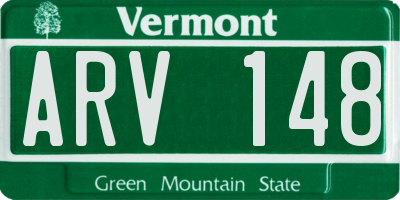 VT license plate ARV148