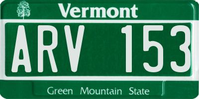 VT license plate ARV153