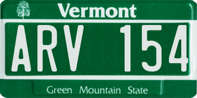VT license plate ARV154