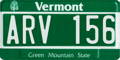 VT license plate ARV156