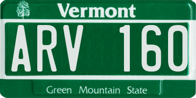 VT license plate ARV160