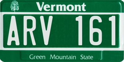 VT license plate ARV161