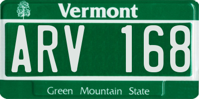 VT license plate ARV168