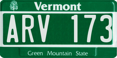 VT license plate ARV173