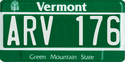 VT license plate ARV176