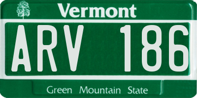 VT license plate ARV186