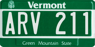 VT license plate ARV211