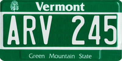 VT license plate ARV245