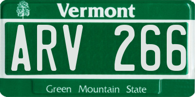 VT license plate ARV266