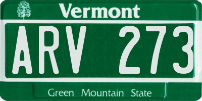 VT license plate ARV273