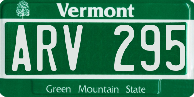 VT license plate ARV295
