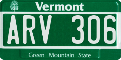 VT license plate ARV306