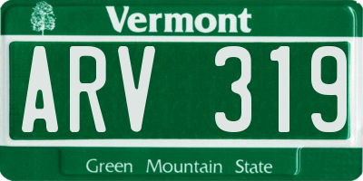 VT license plate ARV319