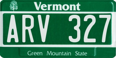 VT license plate ARV327