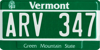 VT license plate ARV347