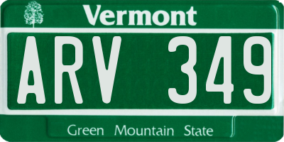 VT license plate ARV349