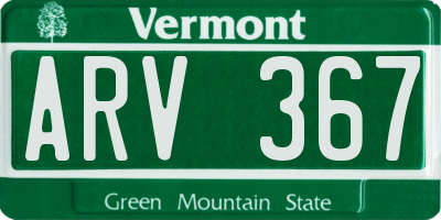 VT license plate ARV367
